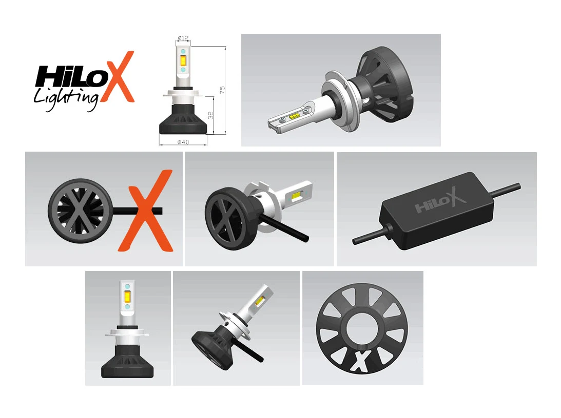 H11 XTR Black LED kit, 5700K, Hilox Performance, Duo